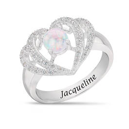 Personalized Genuine Birthstone Diamond Ring 11066 0016 j october