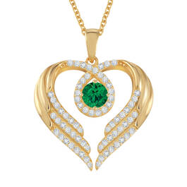 Birthstone Pendant Angel Heart Wing 6721 0013 e may