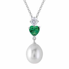 Loves Embrace Pearl and Birthstone Necklace 6588 001 5 14