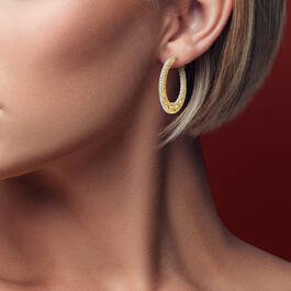 Hearts and Diamonds Inside Out Hoop Earrings 10135 0015 m model