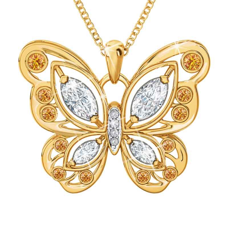 The Birthstone Butterfly Diamond Pendant 2030 001 8 11