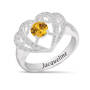Genuine Birthstone & Diamond Ring, Personalized Genuine Birthstone Diamond Ring 11066 0016 k november