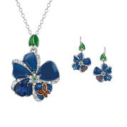 Blue Garden Floral Pendant Earrings 11794 0015 a main