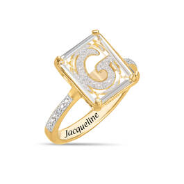 Clearly Beautiful Diamond Initial Ring 11351 0010 f intial