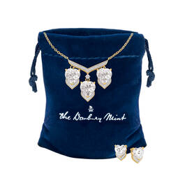 Trio of Hearts Diamond Necklace with Free Earrings 11808 0019 g giftpouch