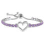 Open Heart Birthstone Bolo Bracelet 11567 0010 f june