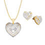 The Golden Kiss Heart Pendant with Free Matching Earrings 10684 0010 a main