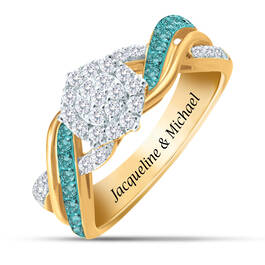 Personalized Birthstone and Diamond Ring 10751 0018 c march