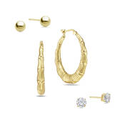 Bamboo Hoop Studs Earring Set 11142 0428 b alt