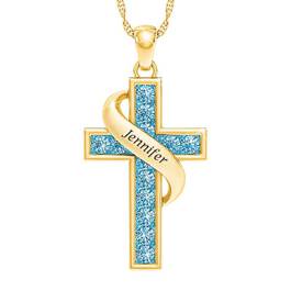 Personalized Birthstone Cross Pendant 5657 001 3 3