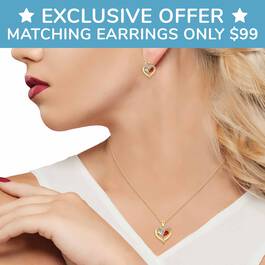 Forever Together Birthstone Diamond Heart Earrings 9782 0245 a model