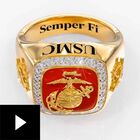 Personalized U.S. Marine Corps Ring, , video-thumb