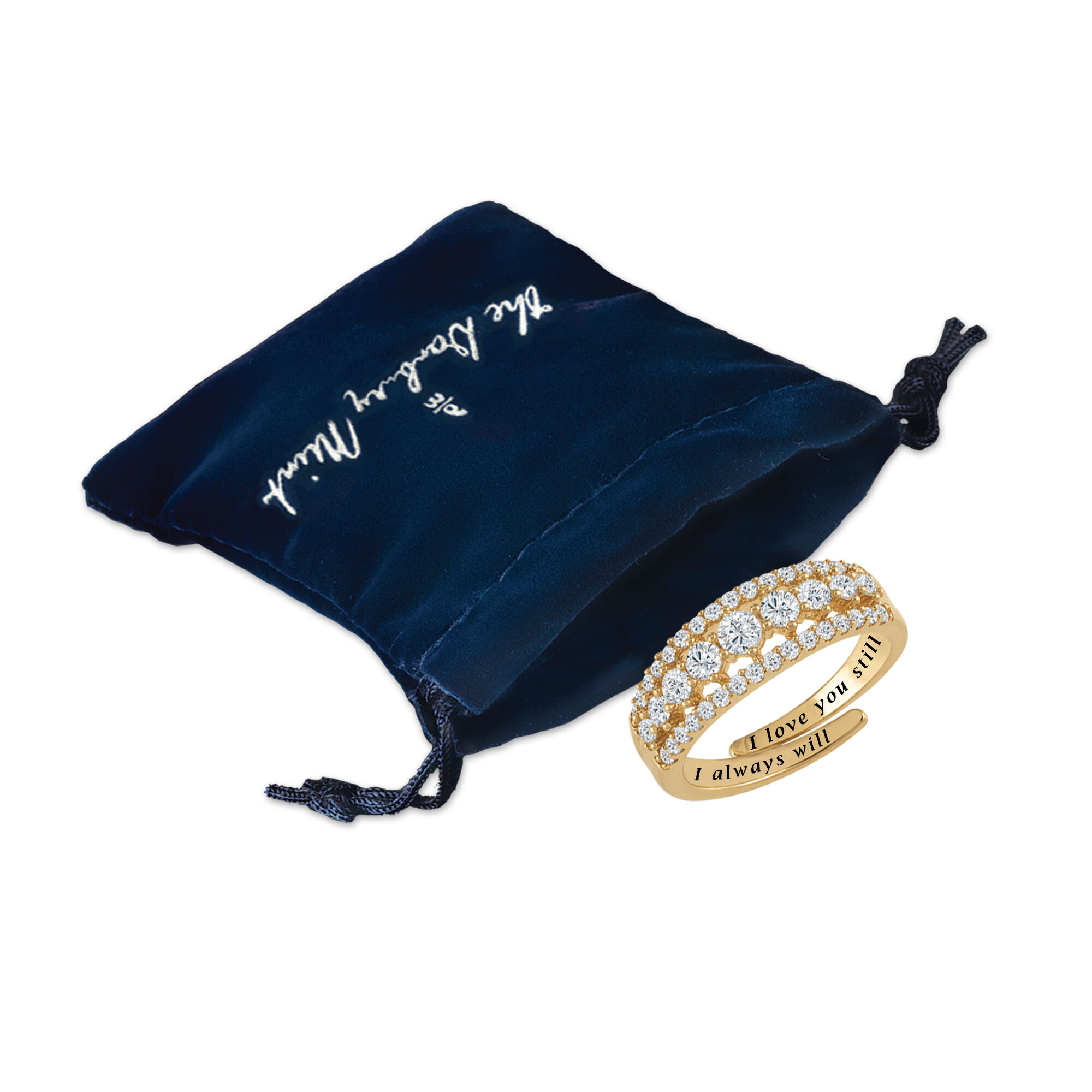 Our Love is Forever Diamonisse Adjustable Ring 6987 0012 g gift pouch