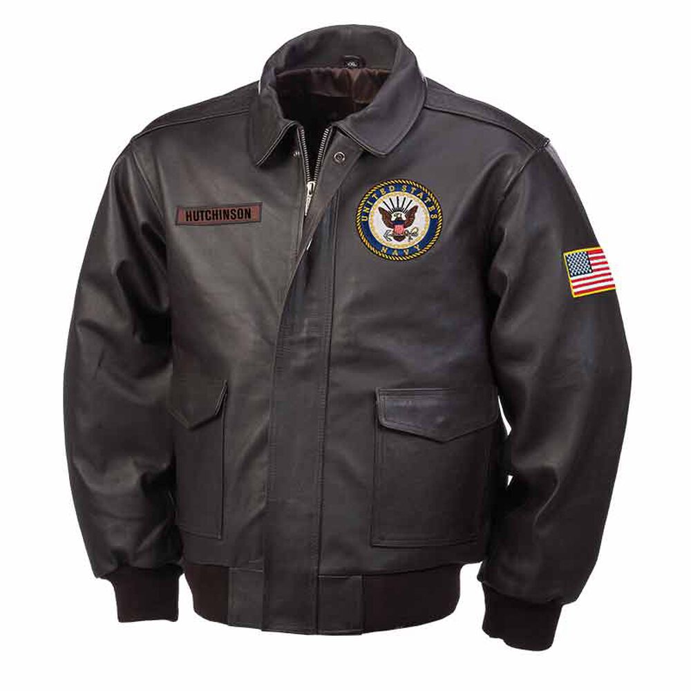 The Personalized U.S. Navy Leather Bomber Jacket