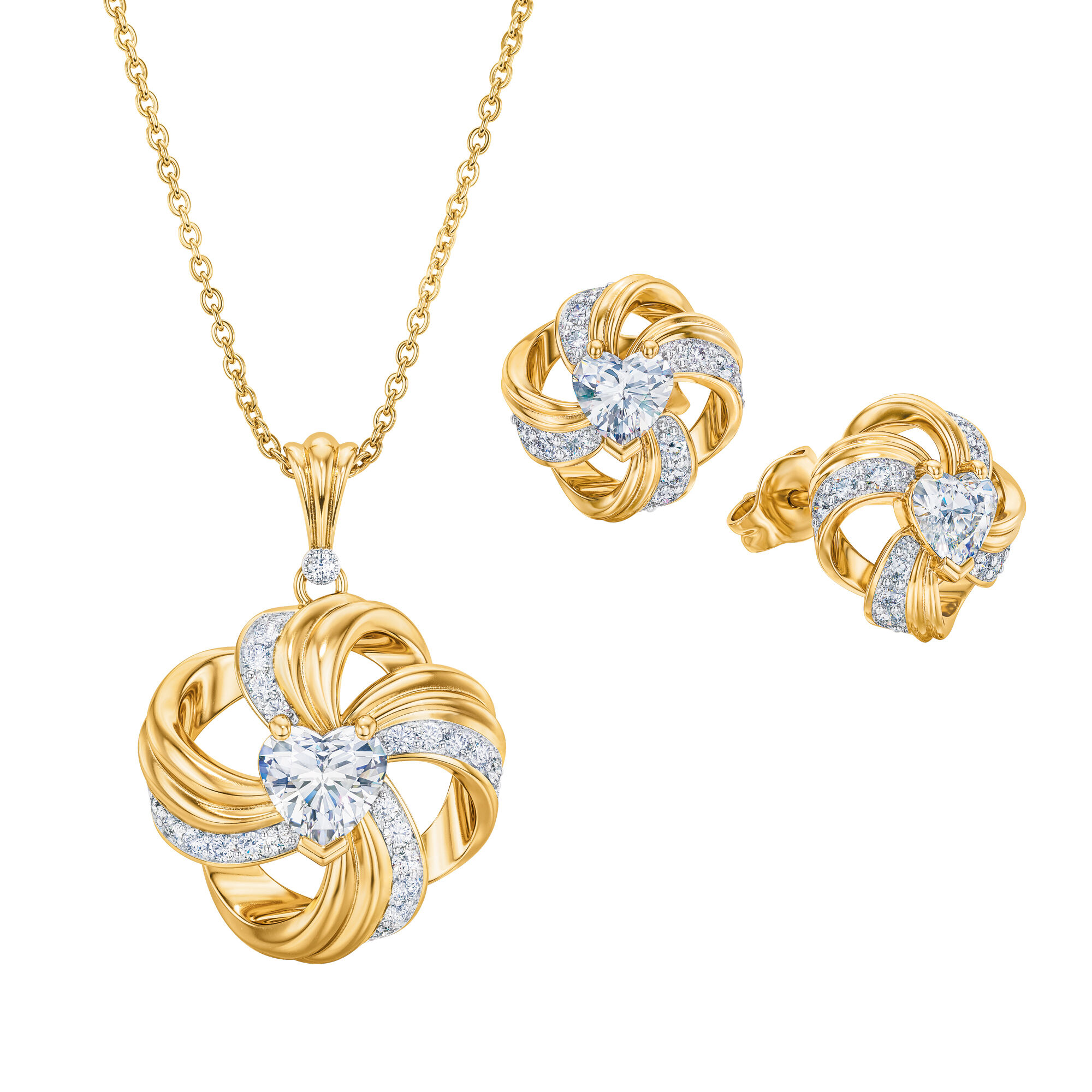 The Swirling Heart Pendant with FREE Matching Earrings 10891 0019 a main