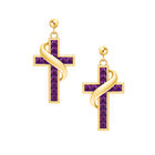 Birthstone Cross Earrings 5657 0021 b february