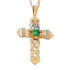 Emerald  Diamond Claddagh Cross 3684 002 3 1