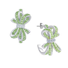 Birthstone Diamond Bow Earrings 1876 0066 h august