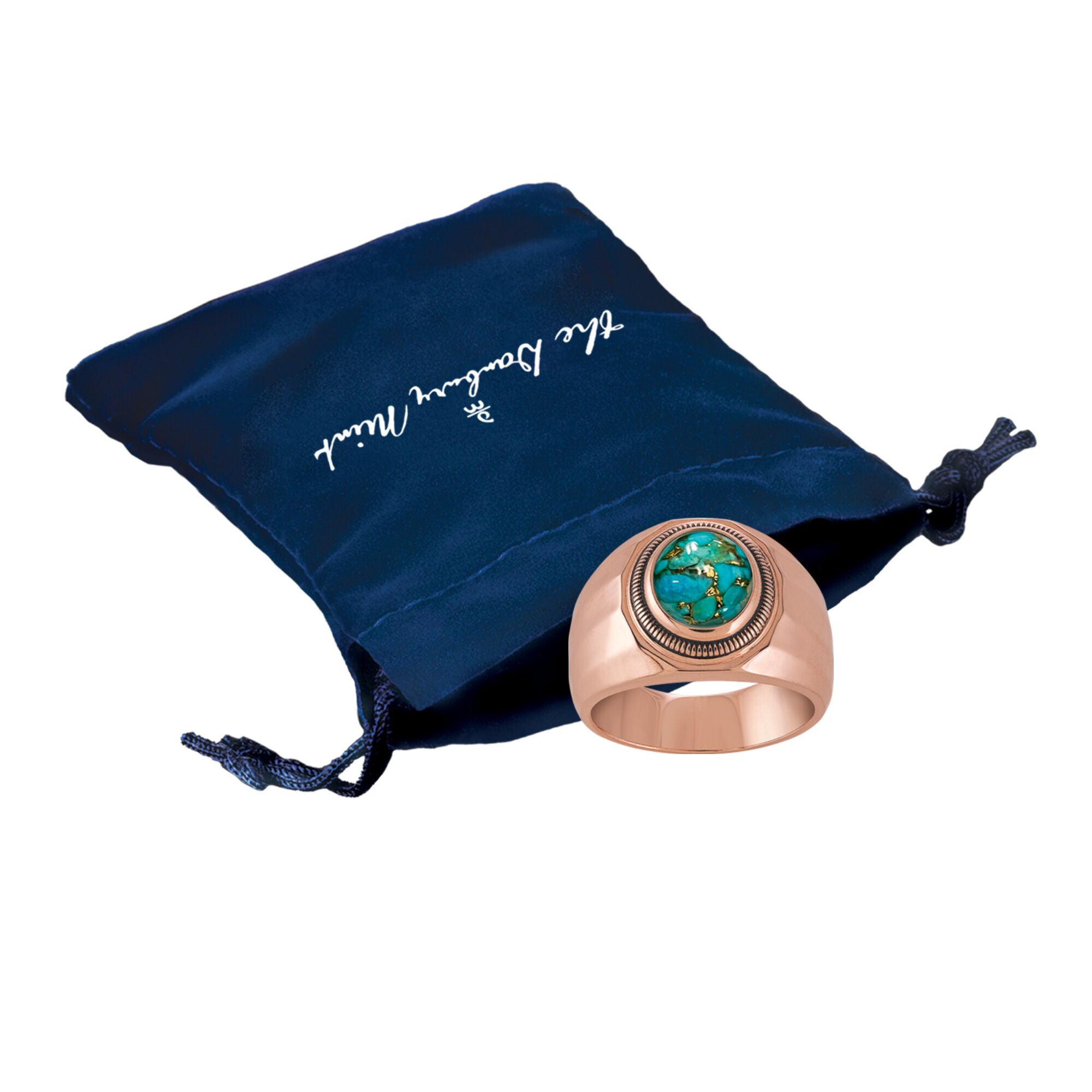Restoration Mens Turquoise Copper Ring 10824 0011 g gift pouch