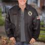 The Navy Leather Bomber Jacket 5905 002 1 3