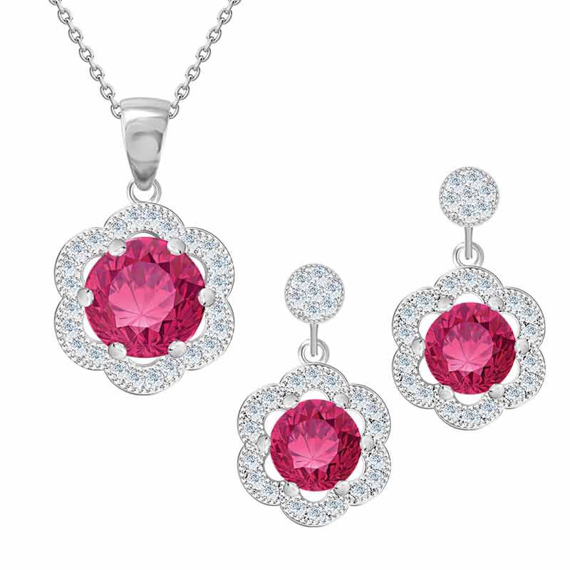 Daughter Pink Topaz Necklace  Earrings Set 4984 001 0 1