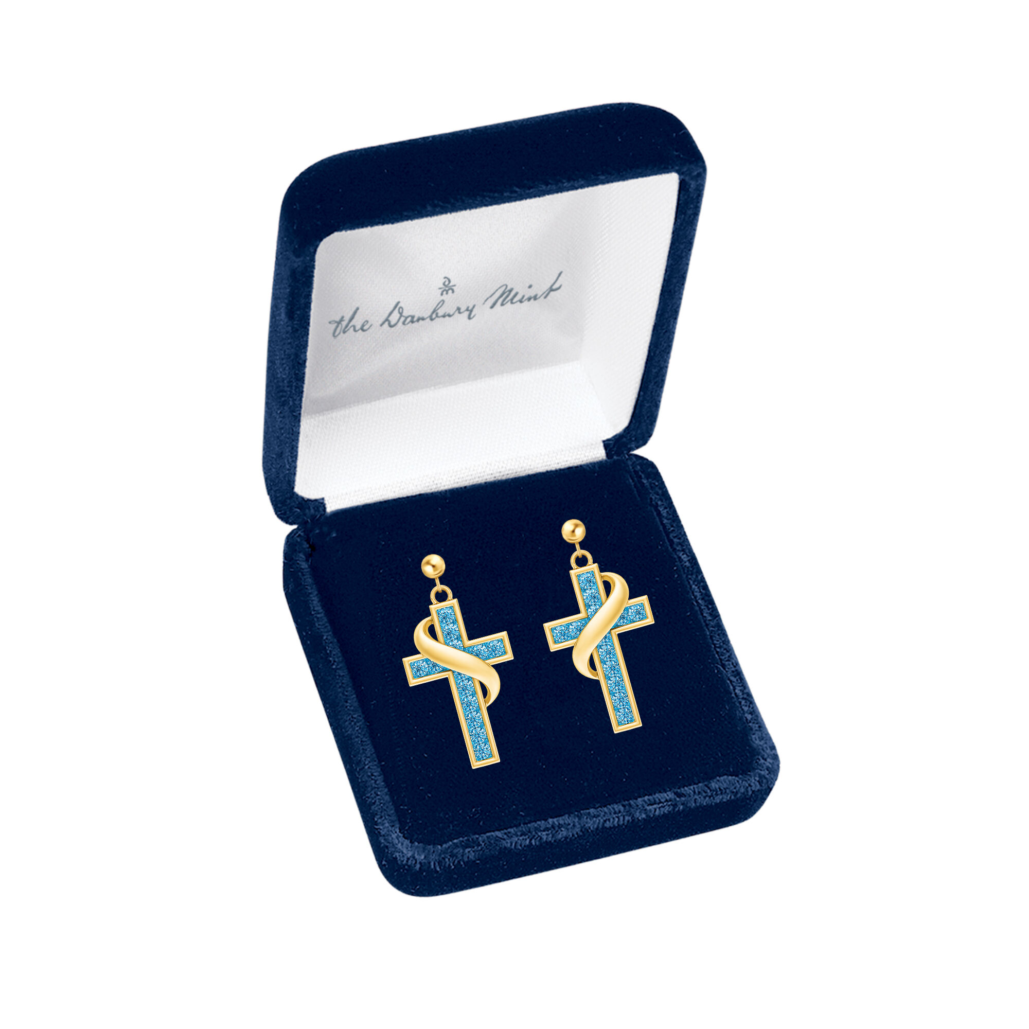 Birthstone Cross Earrings