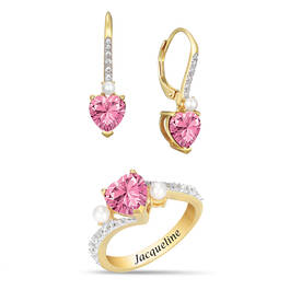 Birthstone Sweetheart Ring with FREE Matching Earrings 11763 0012 j october
