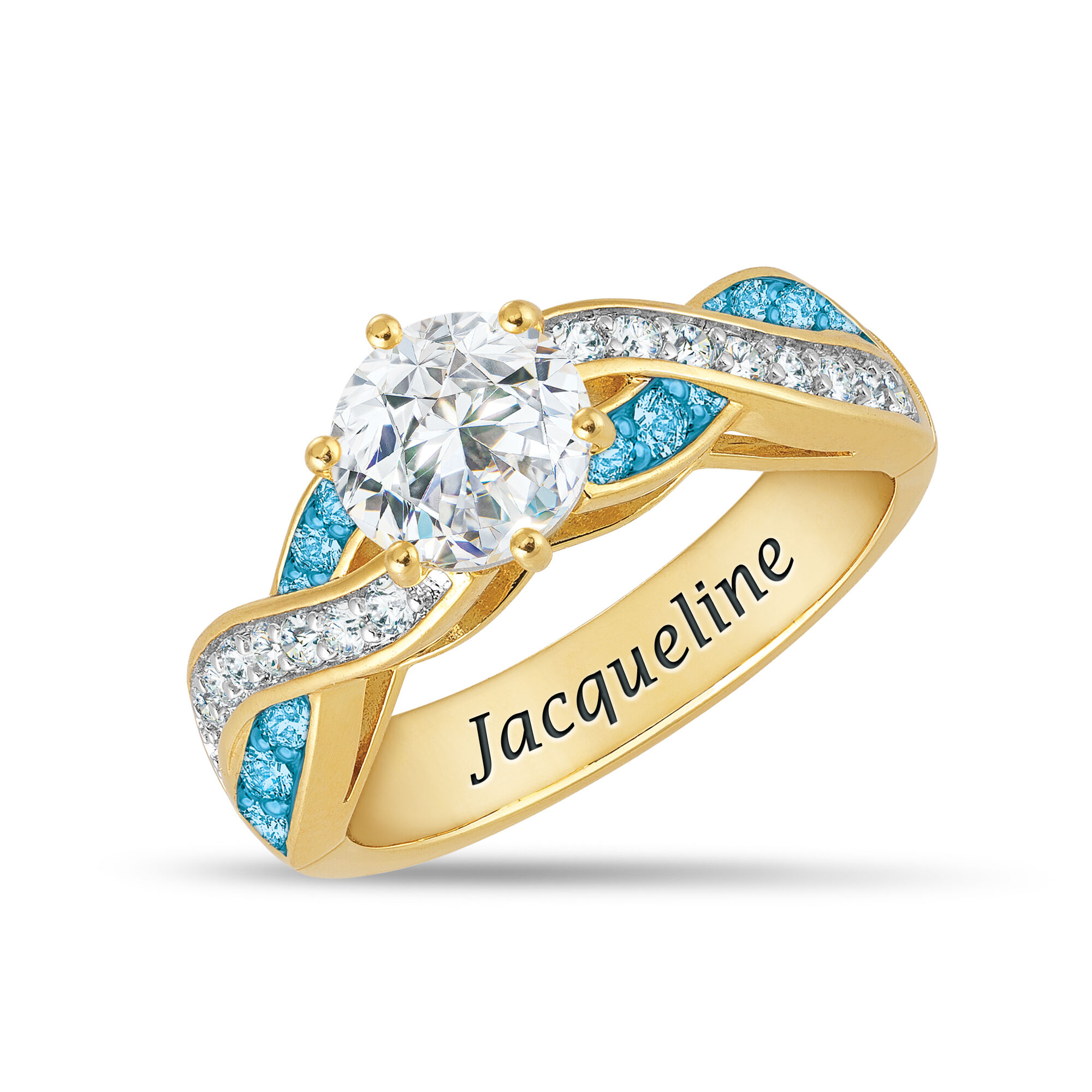 Birthstone Swirl Deluxe Comfort Ring