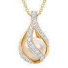 Loves Embrace Pearl  Diamond Necklace 1638 001