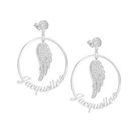Angels Watching Over You Diamond Hoop Earrings 10165 0018 a main