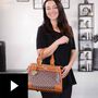 Personalized Initial Brown Handbag, , video-thumb