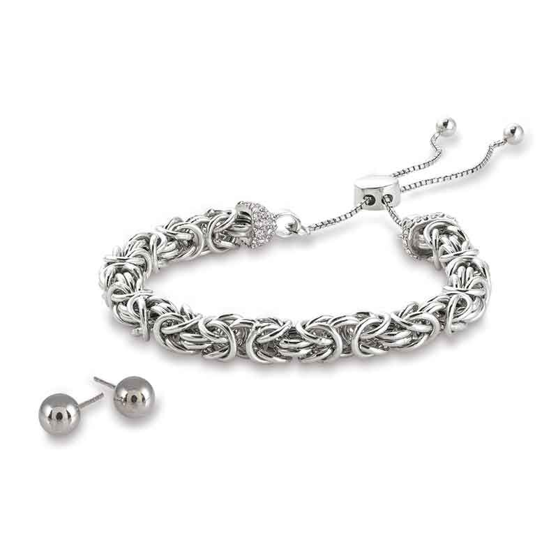 Silver Sophistication Byzantine Bolo Bracelet