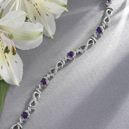 Genuine Amethyst Sterling Silver Mom Bracelet 11142 1681 m lifestyle