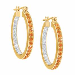 Birthstone Diamond Hoop Earrings 9692 013 7 11
