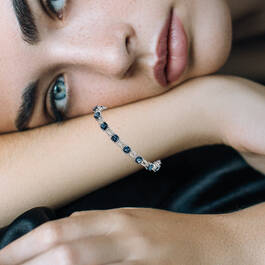 Genuine Blue Topaz & Diamond Links 15 Carat Bracelet 12290 0012 m model