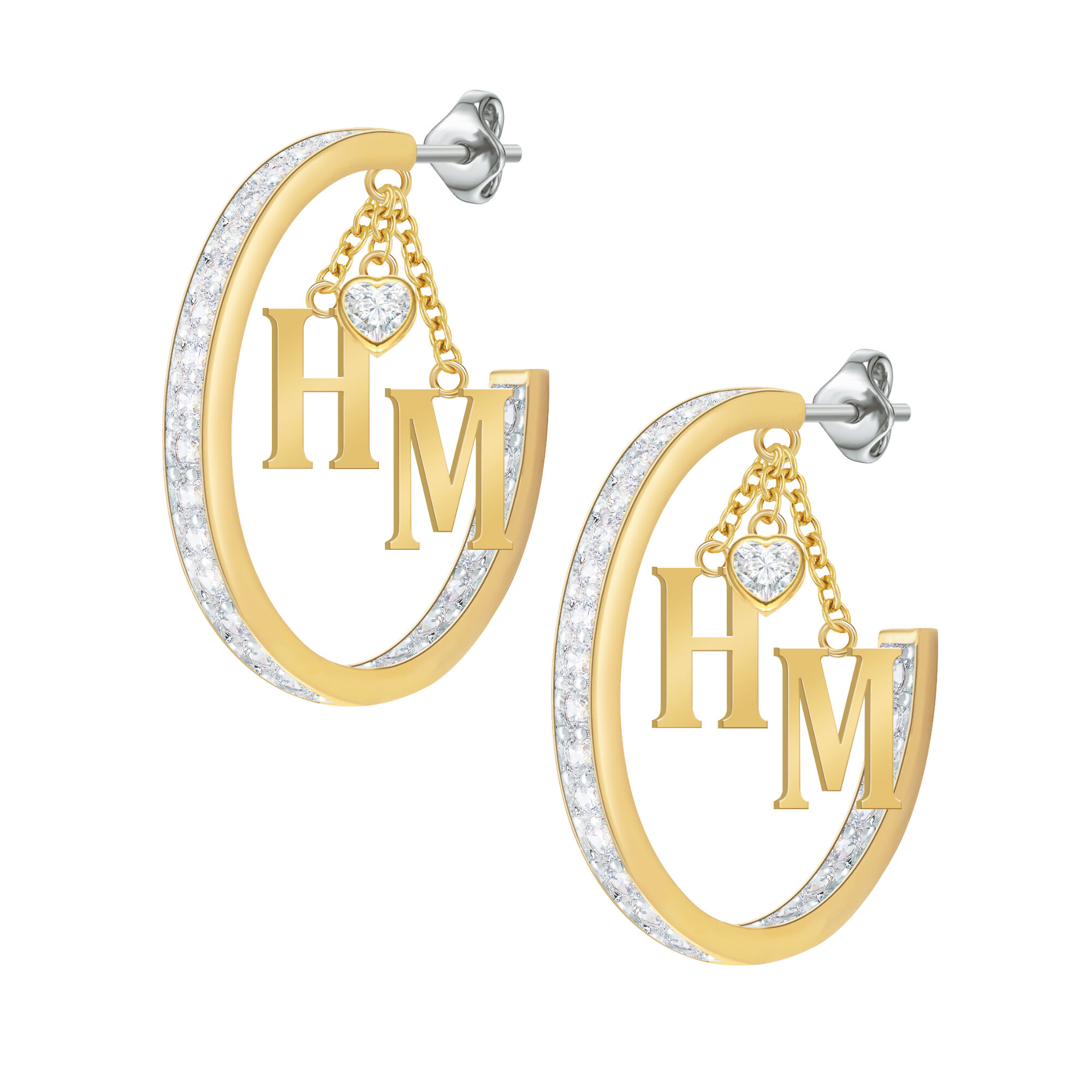 Perfectly Paired Initial Diamonisse Hoop Earrings 10825 0010 a main