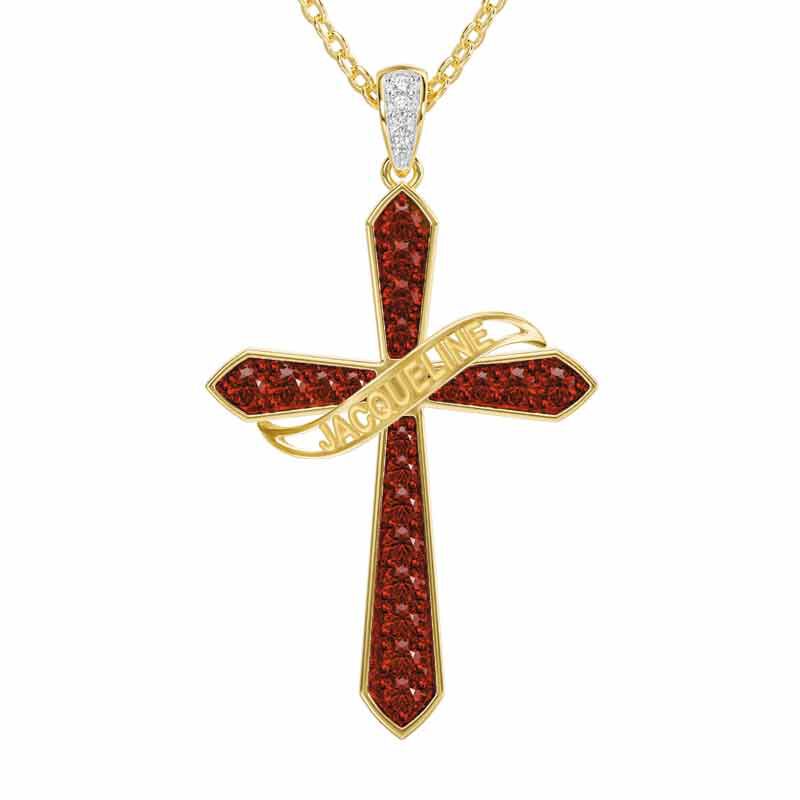 The Birthstone & Diamond Cross Necklace