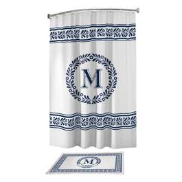 Monogram Bath Mat and Shower Curtain Set 10239 0010 m macpherson
