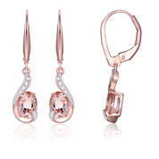 Morganite Diamond Dangle Earrings 11142 0485 a main