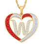 Personalized Diamond Heart Pendant 2300 0011 w initial W