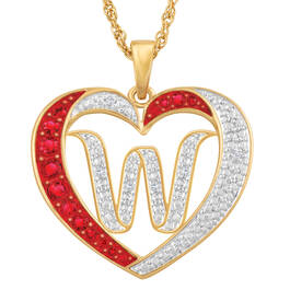 Personalized Diamond Heart Pendant 2300 0011 w initial W