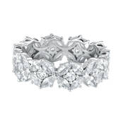 Garland Petals Silver Eternity Ring 11536 0018 b front