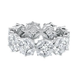 Garland Petals Silver Eternity Ring 11536 0018 b front