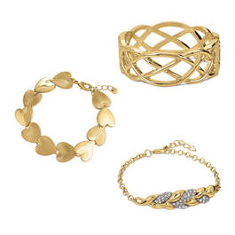 Golden Glamour Three Bracelet Set 12112 0018 a main