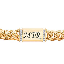 Diamond Cross Monogram Bracelet 12441 0010 c clasp
