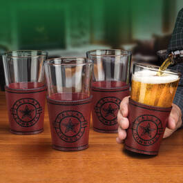 Cowboys Leather Wrapped Pint Glasses 6127 0013 c room