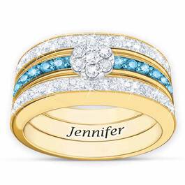 Birthstone  Diamond Ring Set 5910 001 6 12