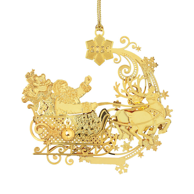 Danbury Mint 2021 Indiana Hoosiers Christmas Ornament 2021 2021 Annual Gold Christmas Ornament