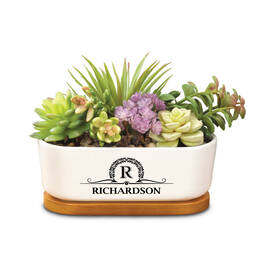 Personalized Faux Succulent Potted Arrangement 11188 0019 a main