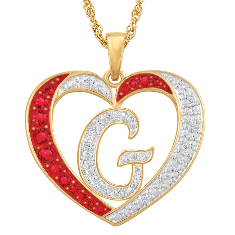Personalized Diamond Heart Pendant 2300 0011 g initial G